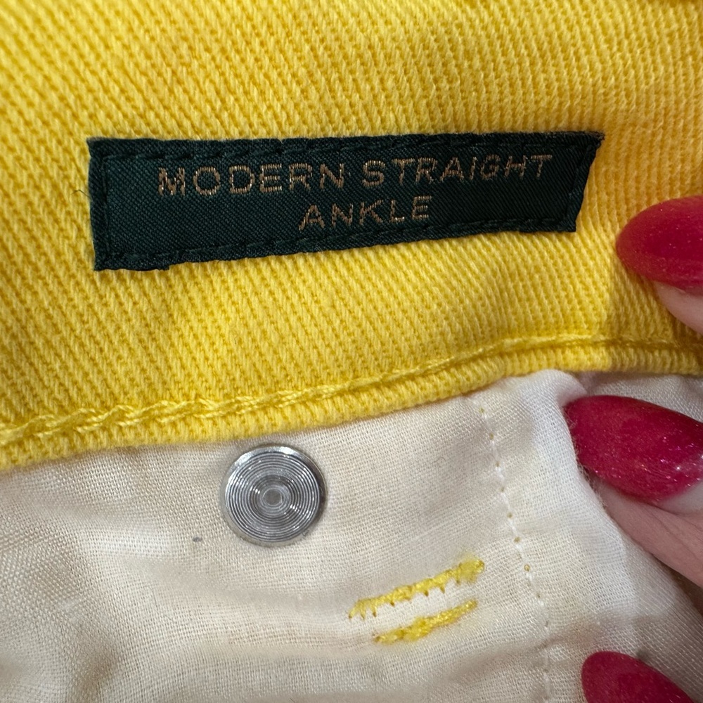 Lauren Jeans Co by Ralph Lauren Modern Straight Ankle Jeans in Yellow Size 12 - Picture 9 of 10